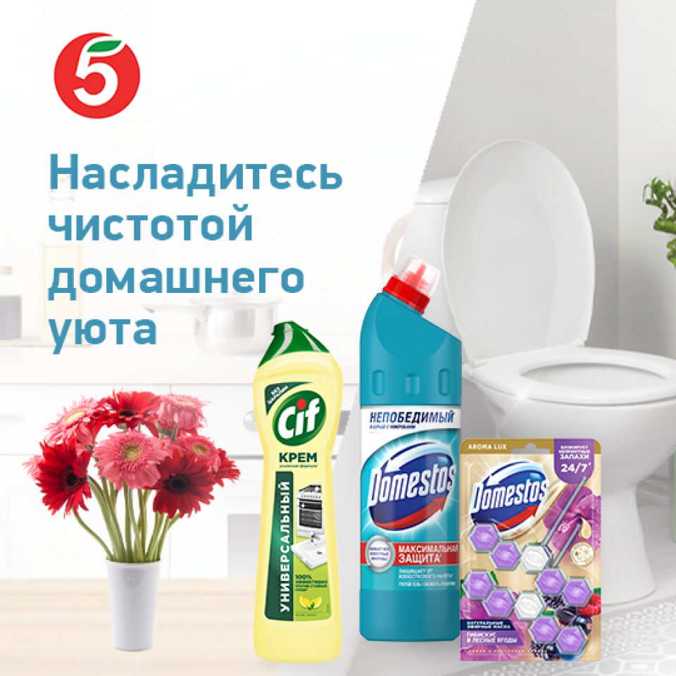 Domestos, Cif, Glorix и Пятерочка